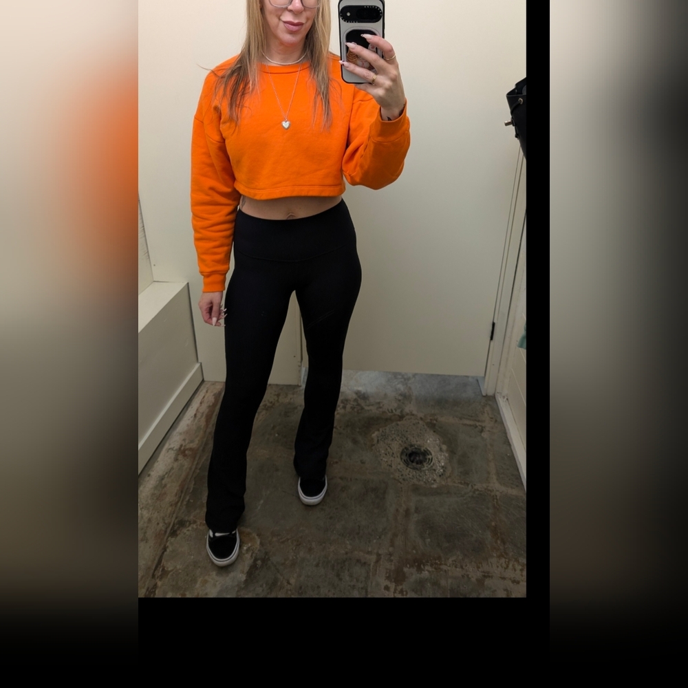 Reformation Crop Sweatshirt Orange Flame size XS